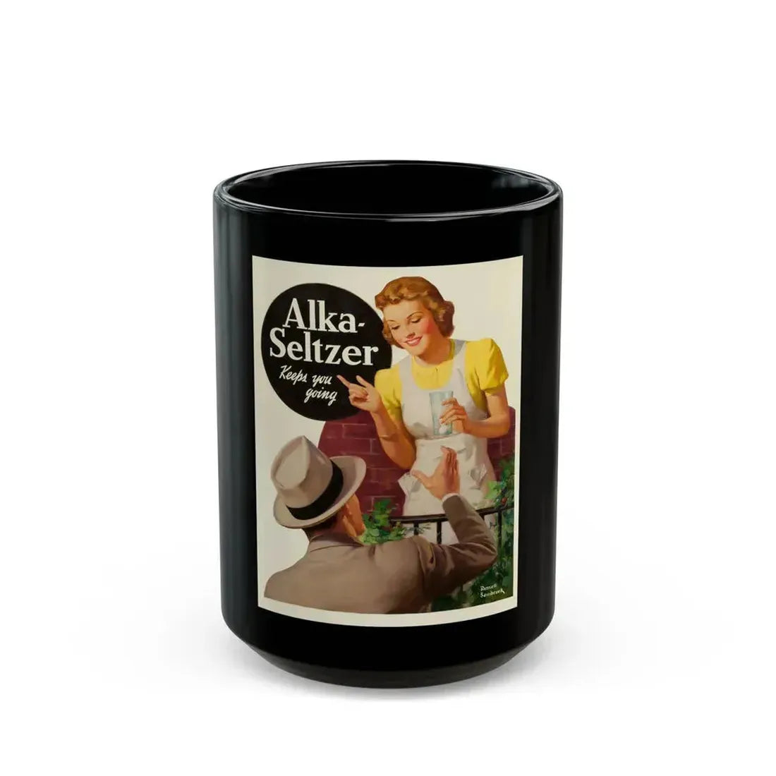 Alka-Seltzer ad illustration - Black Coffee Mug 15oz - Go Mug Yourself