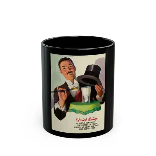 Alka-Seltzer Quick Relief ad illustration - Black Coffee Mug 11oz - Go Mug Yourself