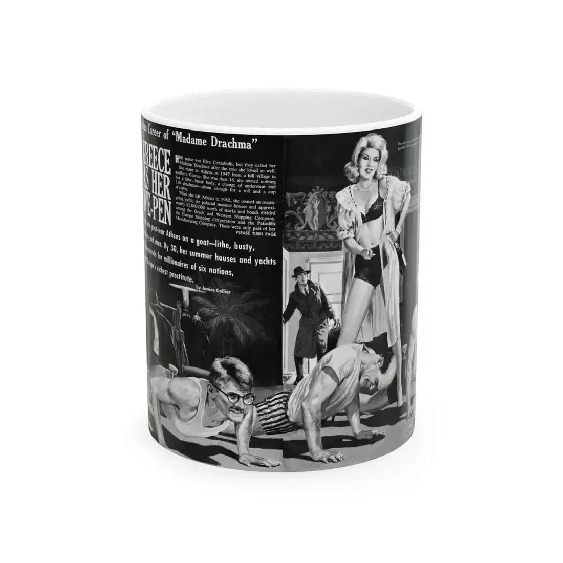 All Greece Was Her Love-Pen, Bluebook magazine, Aug 1963 - White Coffee Mug 11oz - Go Mug Yourself