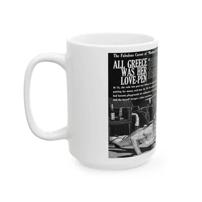 All Greece Was Her Love-Pen, Bluebook magazine, Aug 1963 - White Coffee Mug - Go Mug Yourself
