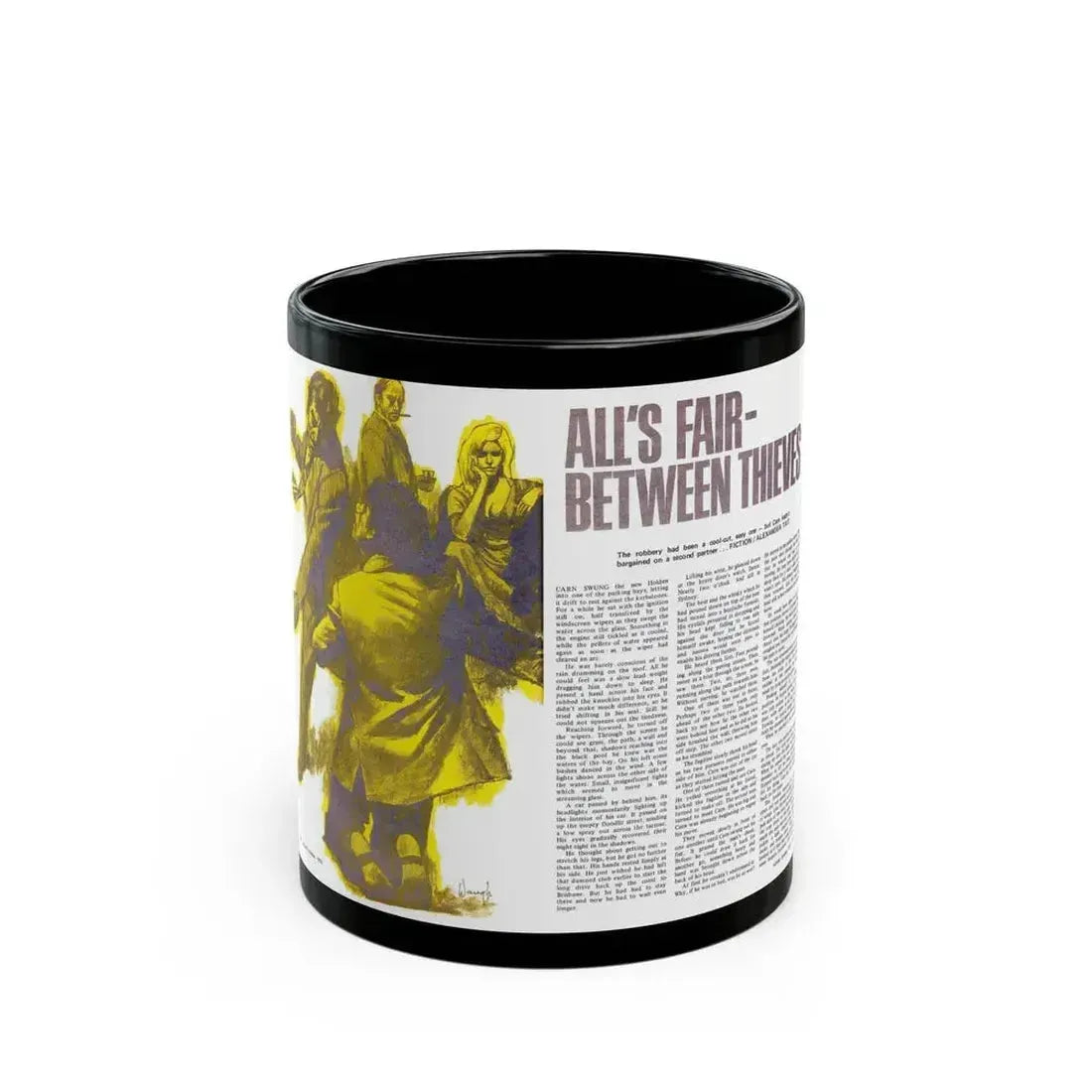 All's Fair Between Thieves, Adam magazine, October 1973 - Black Coffee Mug 11oz - Go Mug Yourself