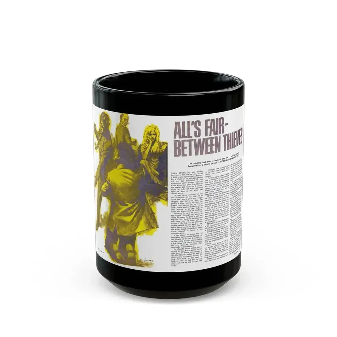 All's Fair Between Thieves, Adam magazine, October 1973 - Black Coffee Mug 15oz - Go Mug Yourself