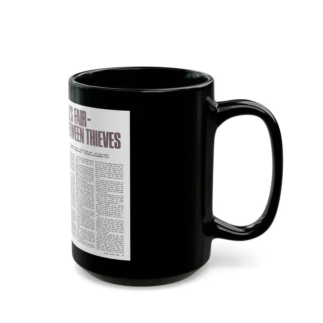 All's Fair Between Thieves, Adam magazine, October 1973 - Black Coffee Mug - Go Mug Yourself