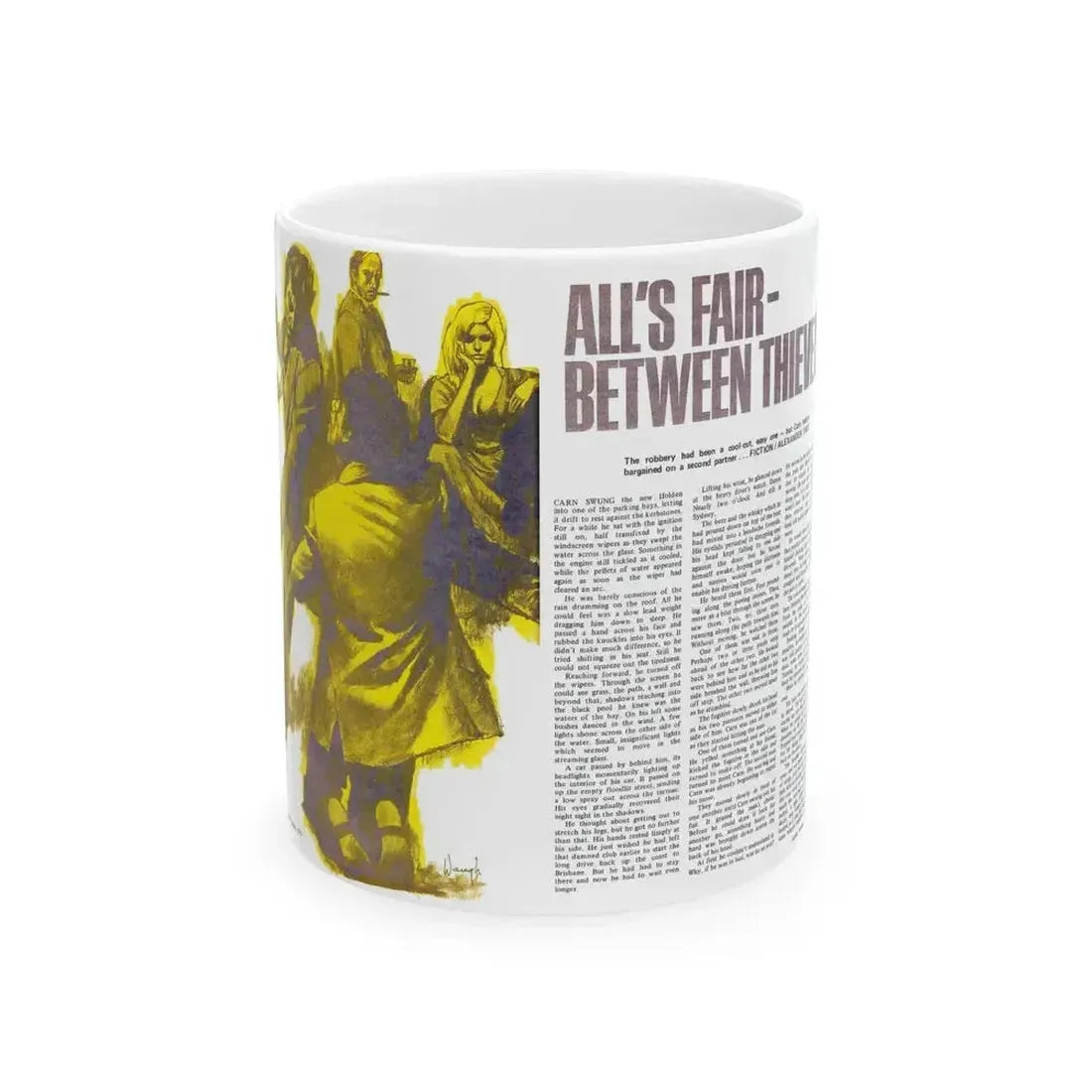 All's Fair Between Thieves, Adam magazine, October 1973 - White Coffee Mug 11oz - Go Mug Yourself