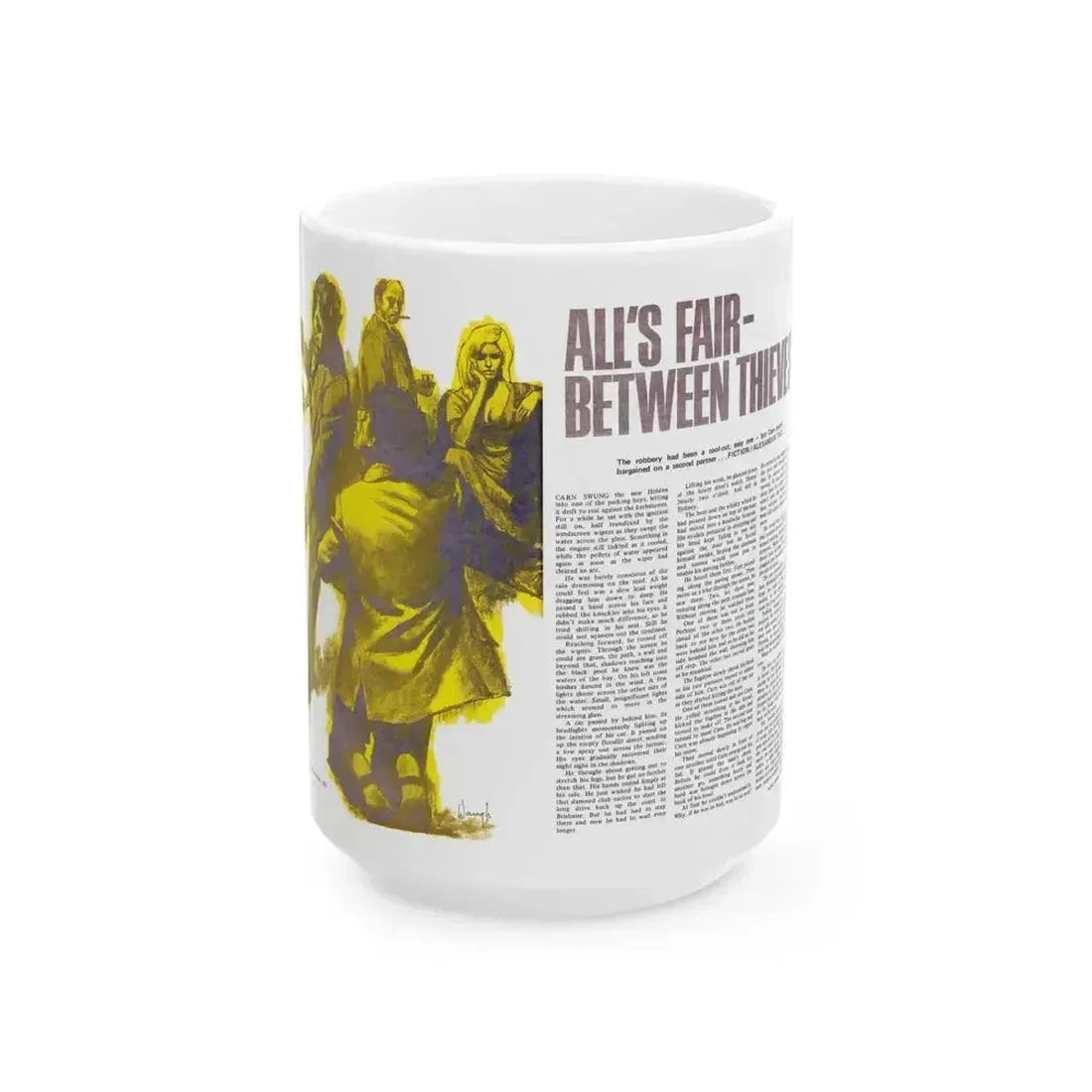 All's Fair Between Thieves, Adam magazine, October 1973 - White Coffee Mug 15oz - Go Mug Yourself