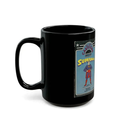 ALL STAR CARTOONS VIDEO FEATURING SUPERMAN (VHS COVER) - Black Coffee Mug - Go Mug Yourself