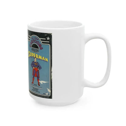 ALL STAR CARTOONS VIDEO FEATURING SUPERMAN (VHS COVER) - White Coffee Mug - Go Mug Yourself