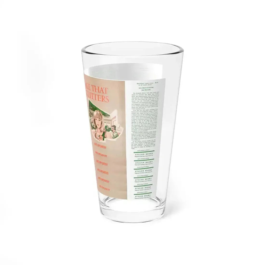 All That Glitters by Jane McCarthy, Dustjacket (Avalon Books, 1976) - Pint Glass 16oz - Go Mug Yourself