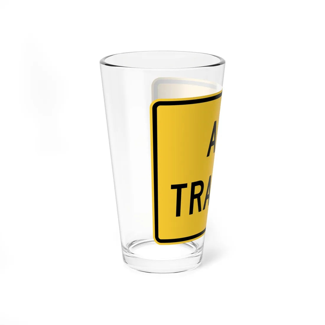 ALL TRAFFIC MUTCD-DE W6-3P-DE1 (Delaware) (Road Sign) Pint Glass 16oz - Go Mug Yourself
