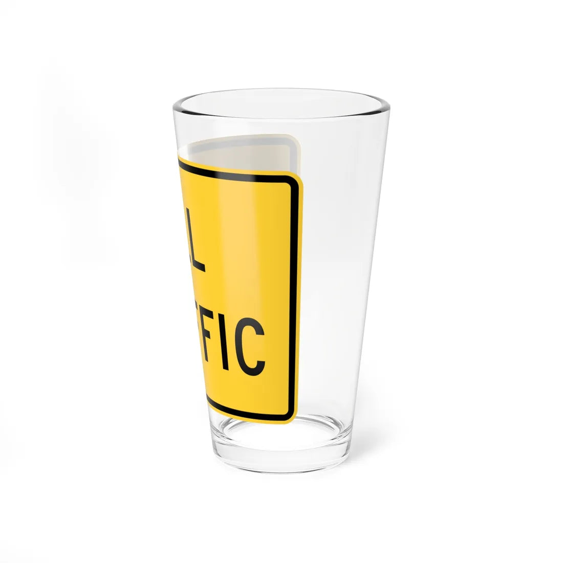 ALL TRAFFIC MUTCD-DE W6-3P-DE1 (Delaware) (Road Sign) Pint Glass 16oz - Go Mug Yourself