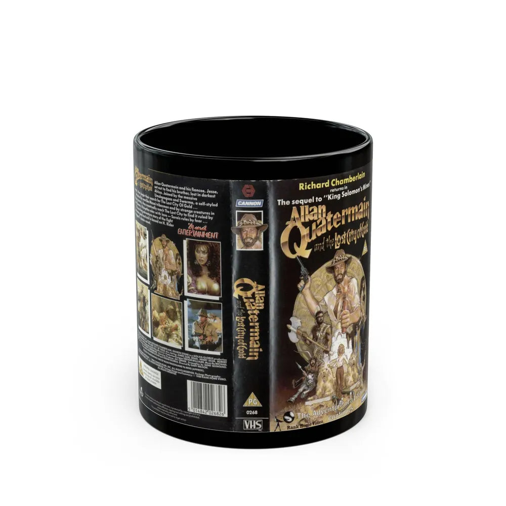 ALLAN QUATERMAIN AND THE LOST CITY OF GOLD (VHS COVER) - Black Coffee Mug-11oz-Go Mug Yourself