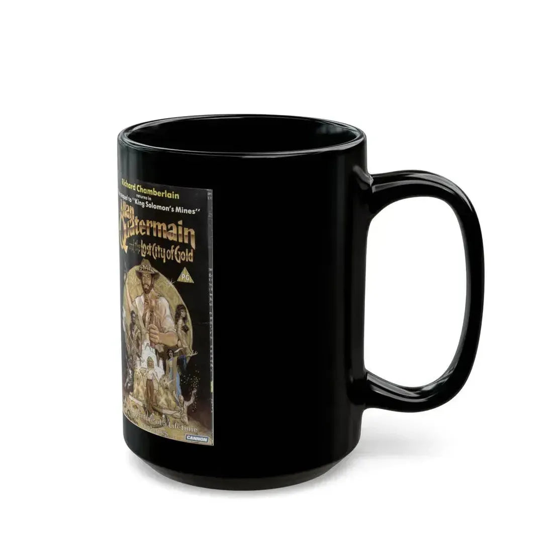 ALLAN QUATERMAIN AND THE LOST CITY OF GOLD (VHS COVER) - Black Coffee Mug - Go Mug Yourself