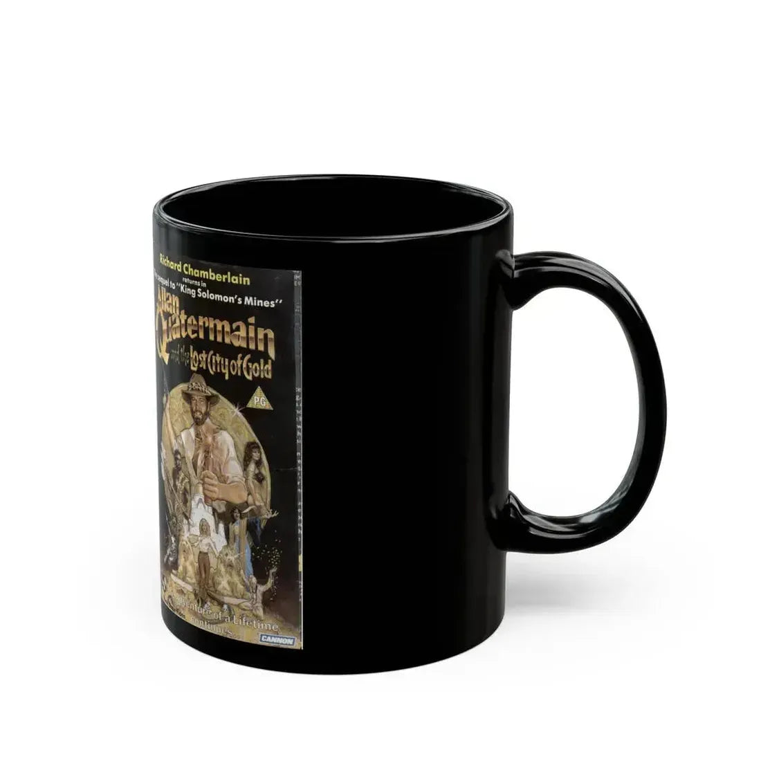 ALLAN QUATERMAIN AND THE LOST CITY OF GOLD (VHS COVER) - Black Coffee Mug - Go Mug Yourself