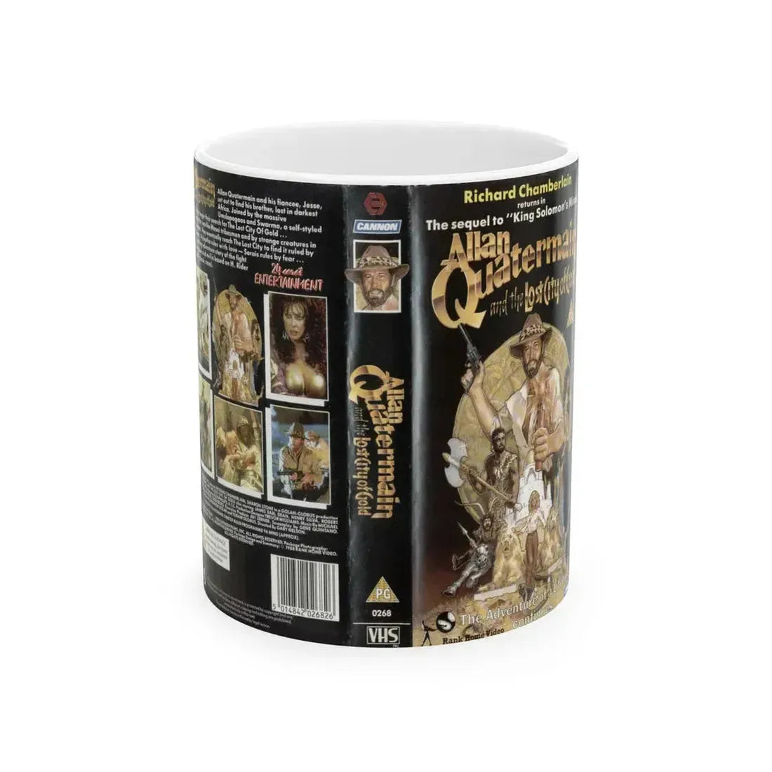 ALLAN QUATERMAIN AND THE LOST CITY OF GOLD (VHS COVER) - White Coffee Mug 11oz - Go Mug Yourself