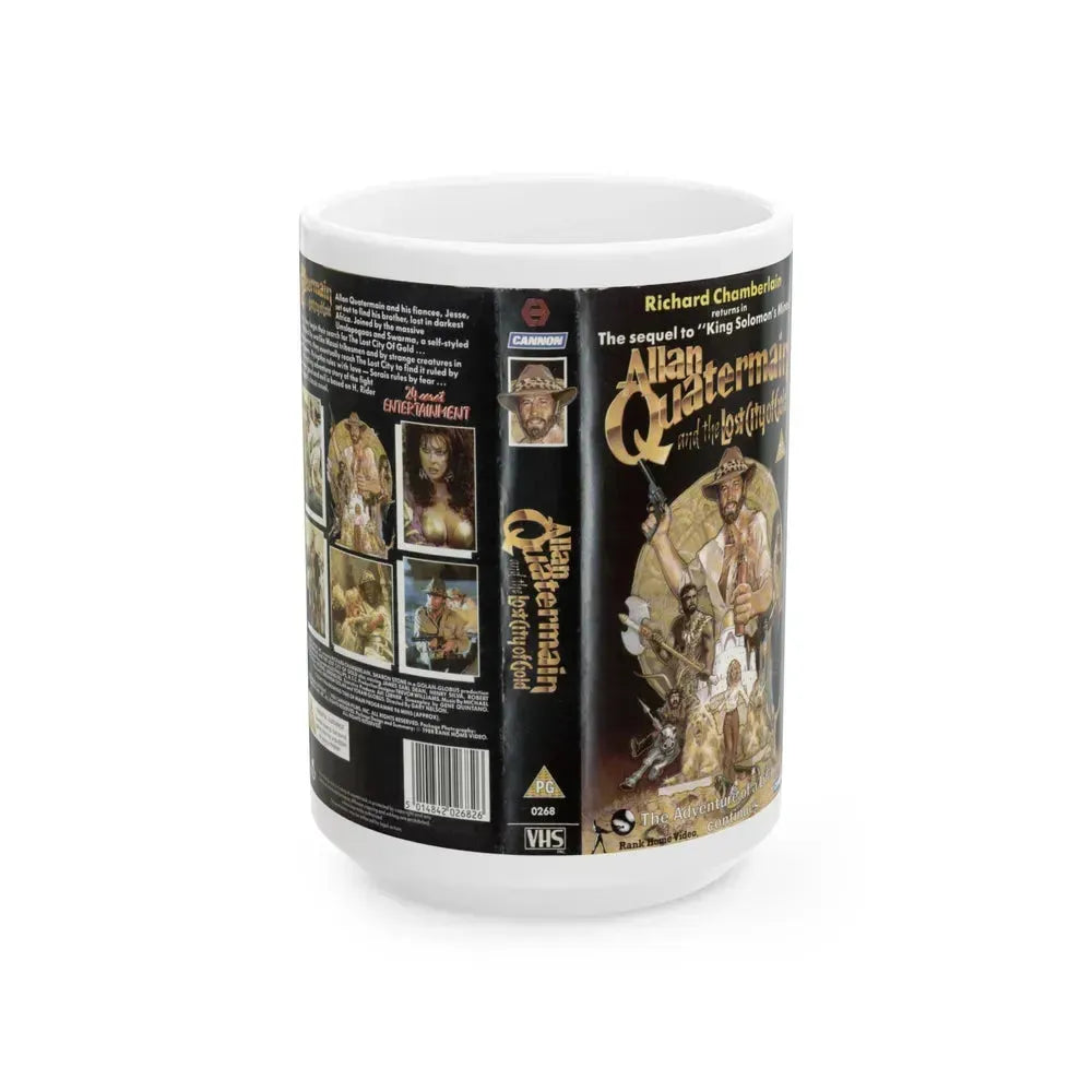 ALLAN QUATERMAIN AND THE LOST CITY OF GOLD (VHS COVER) - White Coffee Mug 15oz - Go Mug Yourself