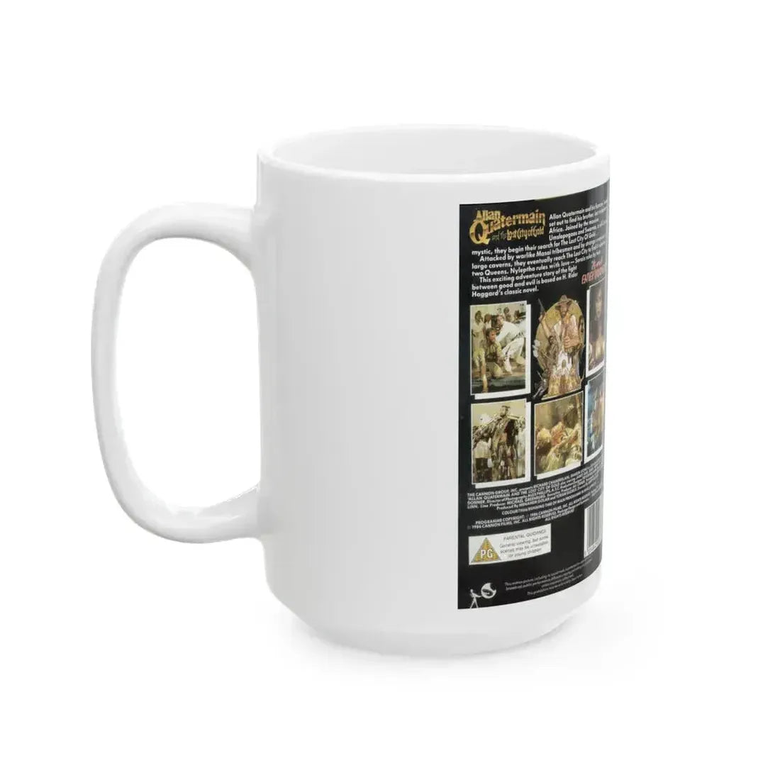 ALLAN QUATERMAIN AND THE LOST CITY OF GOLD (VHS COVER) - White Coffee Mug - Go Mug Yourself