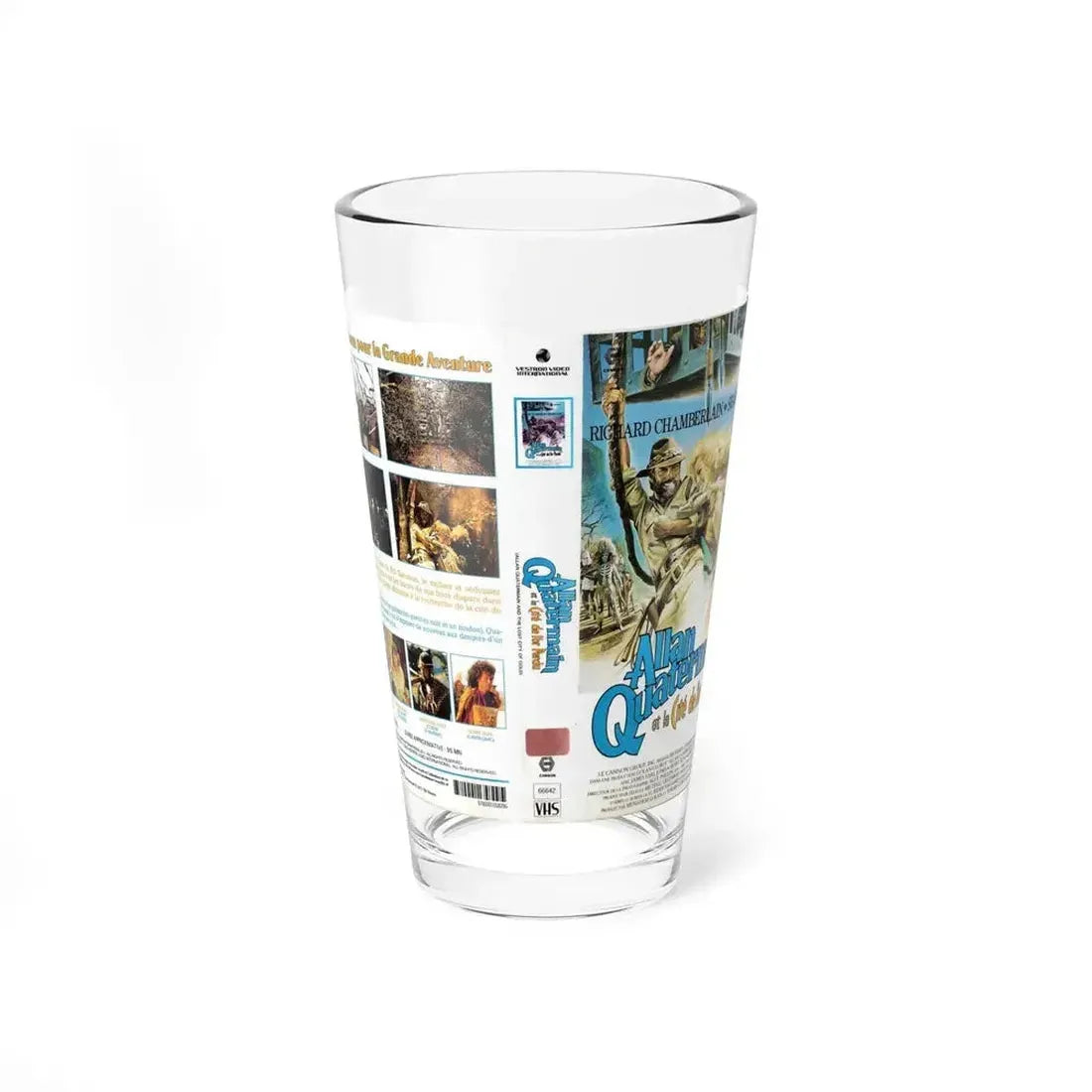 ALLAN QUATERMAIN (VHS COVER) Pint Glass 16oz 16oz - Go Mug Yourself