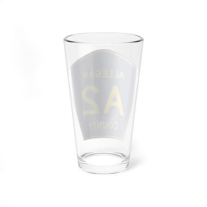 Allegan County A-2 (Michigan) (Road Sign) Pint Glass 16oz - Go Mug Yourself