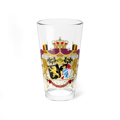 Alliance Coat of Arms of King Albert I and Queen Elisabeth (Belgium) (Coat of Arms) Pint Glass 16oz 16oz - Go Mug Yourself