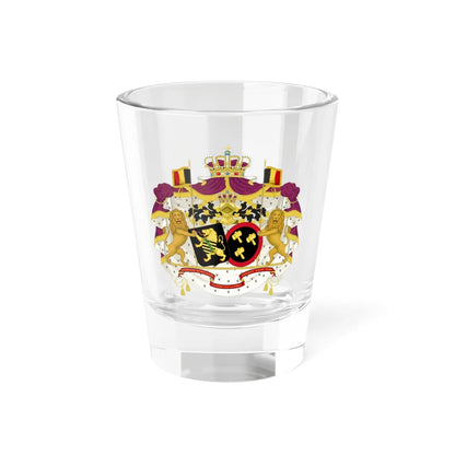 Alliance Coat of Arms of King Philippe and Queen Mathilde (Belgium) (Coat of Arms) Shot Glass 1.5oz 1.5oz - Go Mug Yourself