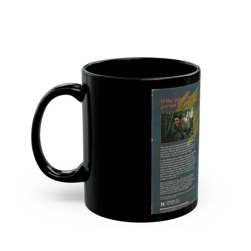 ALLIGATOR ALLEY PRISM ENTERTAINMENT (VHS COVER) - Black Coffee Mug-Go Mug Yourself