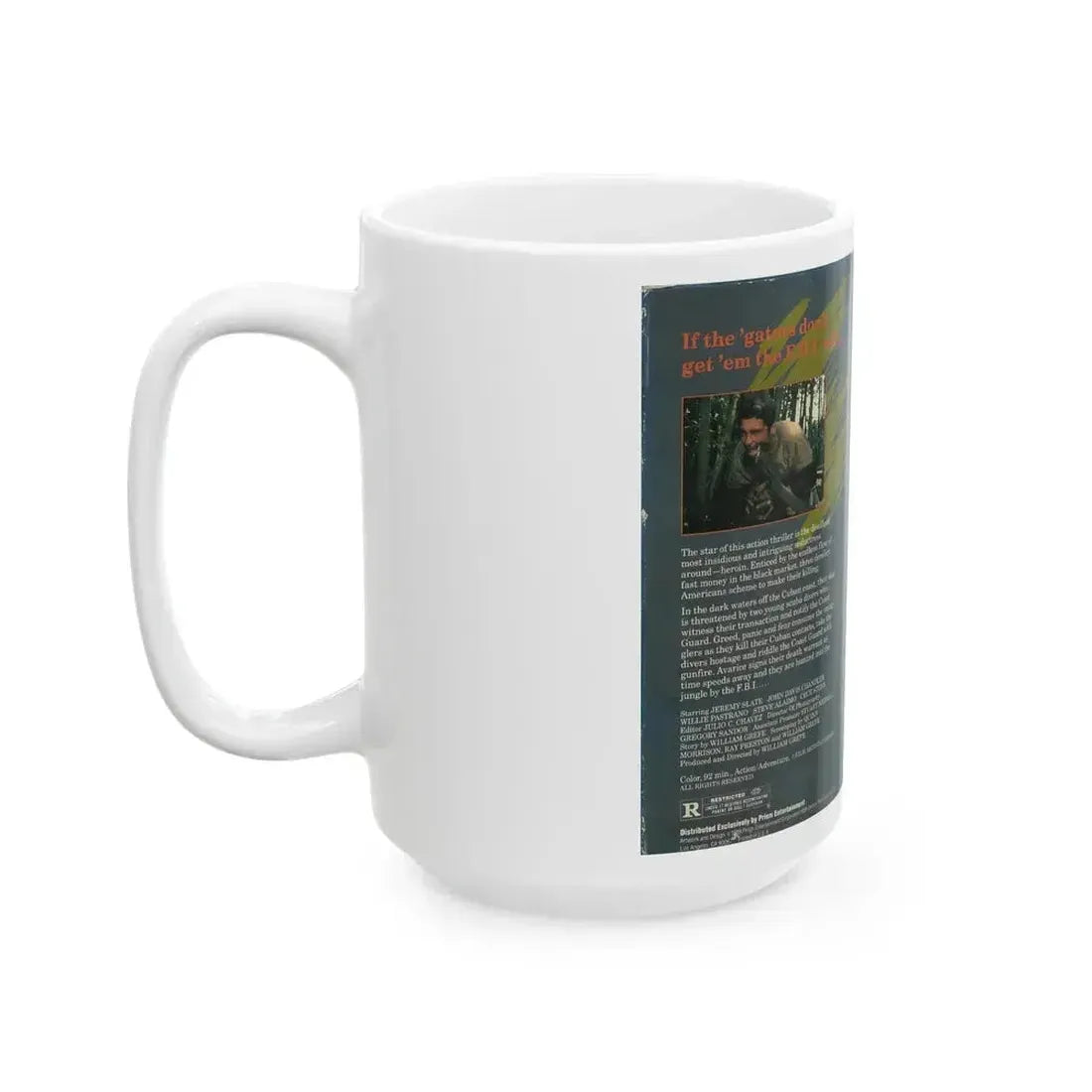 ALLIGATOR ALLEY PRISM ENTERTAINMENT (VHS COVER) - White Coffee Mug - Go Mug Yourself