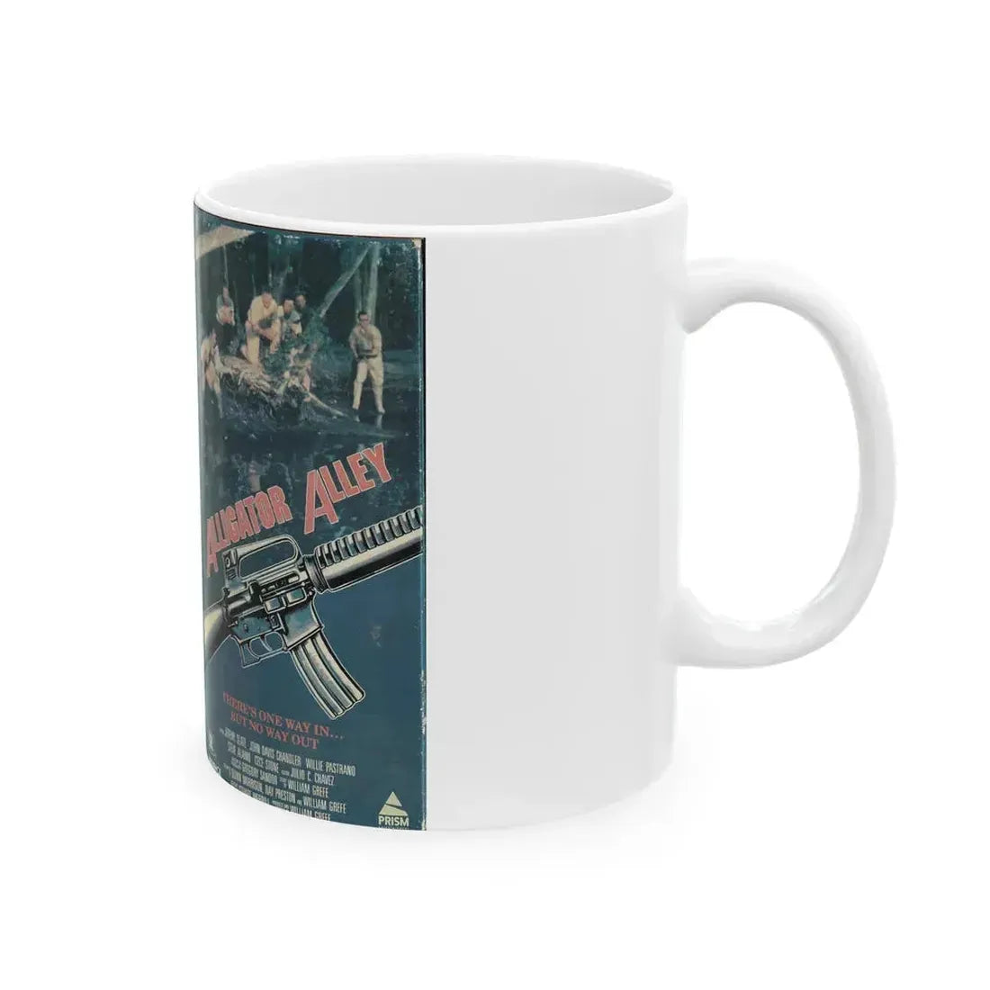 ALLIGATOR ALLEY PRISM ENTERTAINMENT (VHS COVER) - White Coffee Mug - Go Mug Yourself