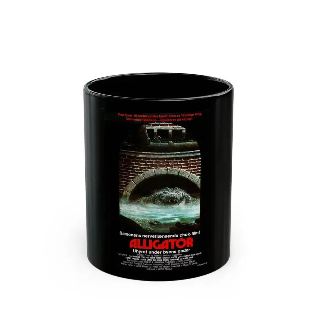 ALLIGATOR (DANISH) 1980 Movie Poster - Black Coffee Mug 11oz - Go Mug Yourself