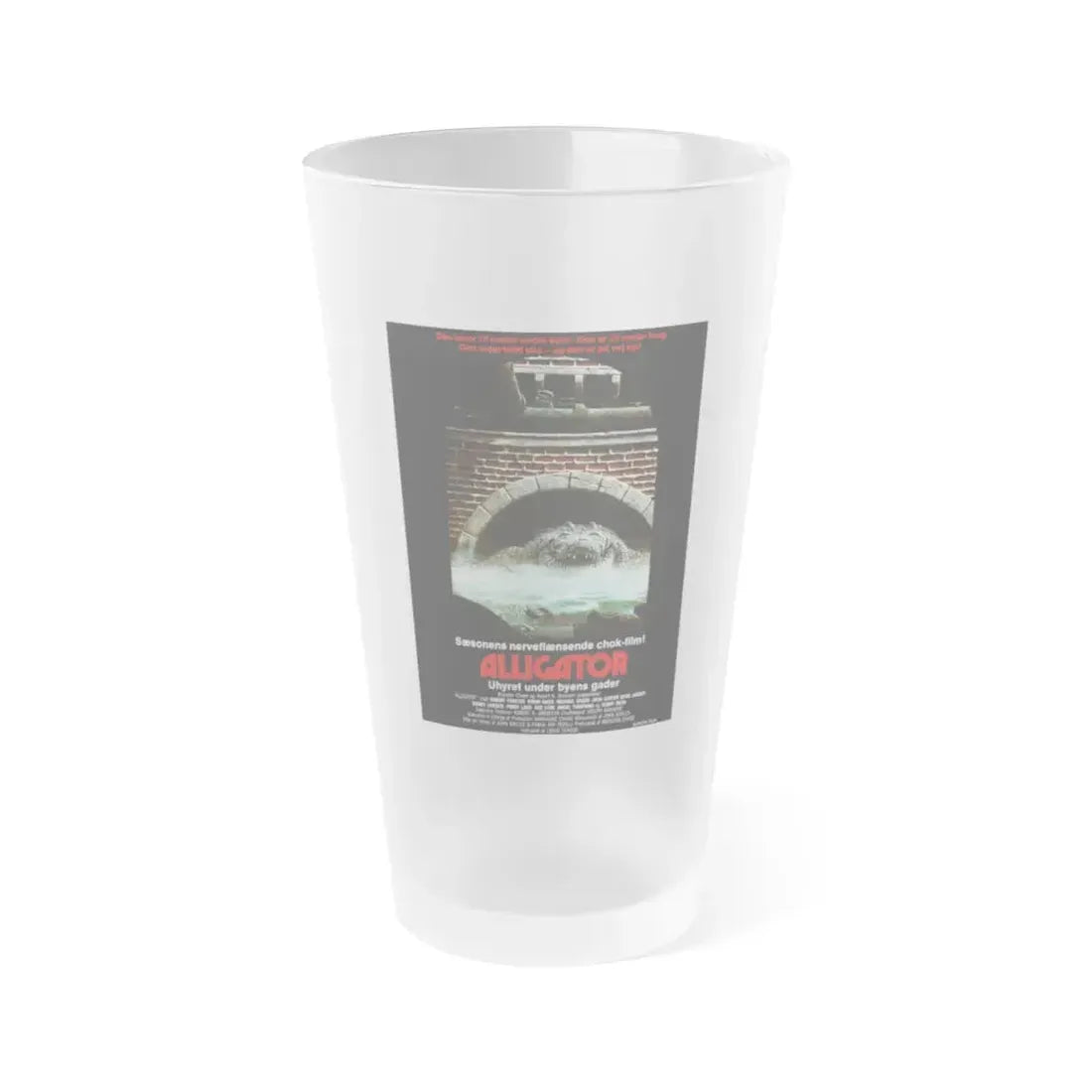 ALLIGATOR (DANISH) 1980 Movie Poster - Frosted Pint Glass 16oz Default Title - Go Mug Yourself