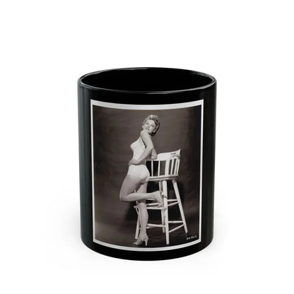Allison Hayes #04 - 8x10 B&W Full Body 1 Piece Swimsuit Cheesecake Photo (Vintage Female Icon) Black Coffee Mug 11oz - Go Mug Yourself