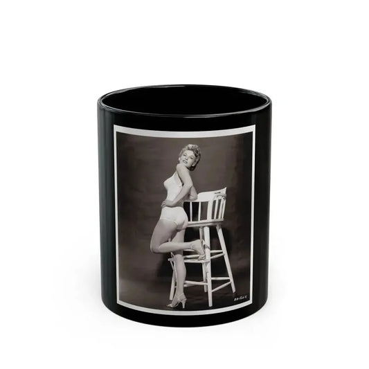 Allison Hayes #04 - 8x10 B&W Full Body 1 Piece Swimsuit Cheesecake Photo (Vintage Female Icon) Black Coffee Mug 11oz - Go Mug Yourself