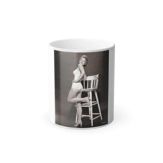 Allison Hayes #04 - 8x10 B&W Full Body 1 Piece Swimsuit Cheesecake Photo (Vintage Female Icon) Color Changing Coffee Mug 11oz - Go Mug Yourself