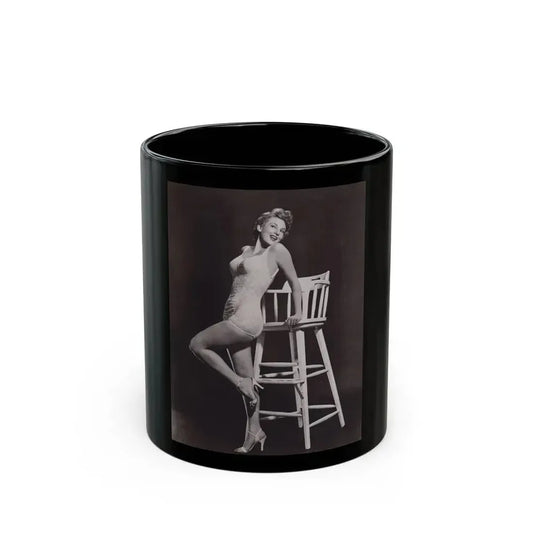 Allison Hayes #05 - 8x10 B&W Full Body 1 Piece Swimsuit Cheesecake Photo (Vintage Female Icon) Black Coffee Mug 11oz - Go Mug Yourself