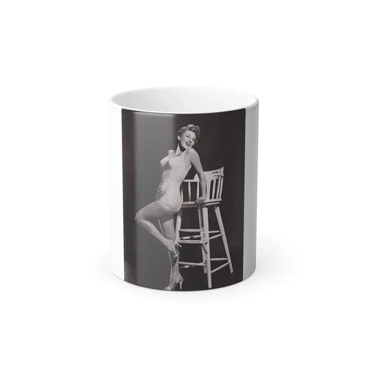 Allison Hayes #05 - 8x10 B&W Full Body 1 Piece Swimsuit Cheesecake Photo (Vintage Female Icon) Color Changing Coffee Mug 11oz - Go Mug Yourself
