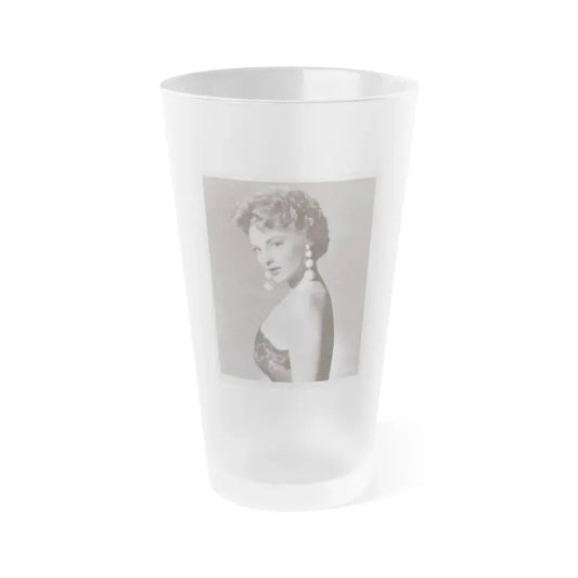 Allison Hayes #06 - 8x10 Vintage B&W Glamour Promo Photo for ''Chicago Syndicate'' '55 Film (Vintage Female Icon) Frosted Pint Glass 16oz 16oz Frosted - Go Mug Yourself