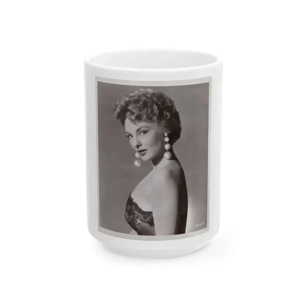 Allison Hayes #06 - 8x10 Vintage B&W Glamour Promo Photo for ''Chicago Syndicate'' '55 Film (Vintage Female Icon) White Coffee Mug 15oz - Go Mug Yourself