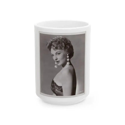 Allison Hayes #06 - 8x10 Vintage B&W Glamour Promo Photo for ''Chicago Syndicate'' '55 Film (Vintage Female Icon) White Coffee Mug 15oz - Go Mug Yourself