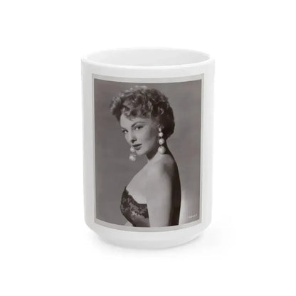 Allison Hayes #06 - 8x10 Vintage B&W Glamour Promo Photo for ''Chicago Syndicate'' '55 Film (Vintage Female Icon) White Coffee Mug 15oz - Go Mug Yourself