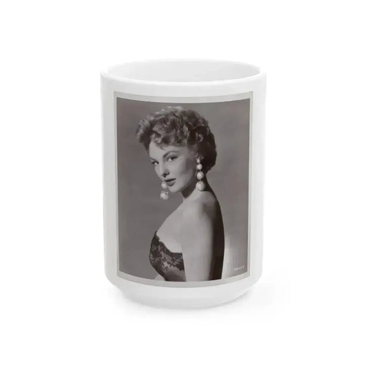 Allison Hayes #06 - 8x10 Vintage B&W Glamour Promo Photo for ''Chicago Syndicate'' '55 Film (Vintage Female Icon) White Coffee Mug 15oz - Go Mug Yourself
