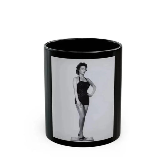 Allison Hayes #101 - Full Body 8x10 B&W HQ Photo Re-Print One Piece Swimsuit Cheesecake Pin-Up Promo Pic (Vintage Female Icon) Black Coffee Mug 11oz - Go Mug Yourself