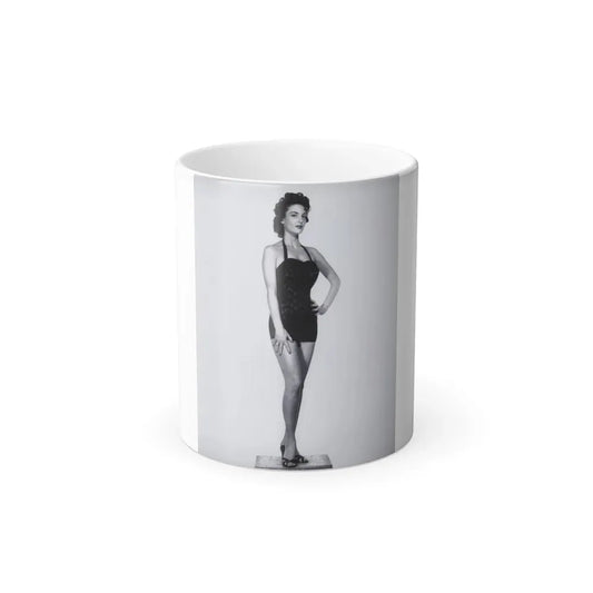Allison Hayes #101 - Full Body 8x10 B&W HQ Photo Re-Print One Piece Swimsuit Cheesecake Pin-Up Promo Pic (Vintage Female Icon) Color Changing Coffee Mug 11oz - Go Mug Yourself
