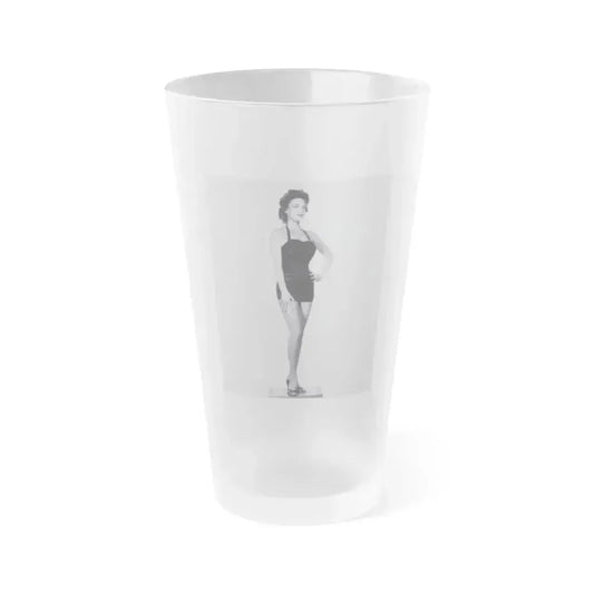 Allison Hayes #101 - Full Body 8x10 B&W HQ Photo Re-Print One Piece Swimsuit Cheesecake Pin-Up Promo Pic (Vintage Female Icon) Frosted Pint Glass 16oz 16oz Frosted - Go Mug Yourself