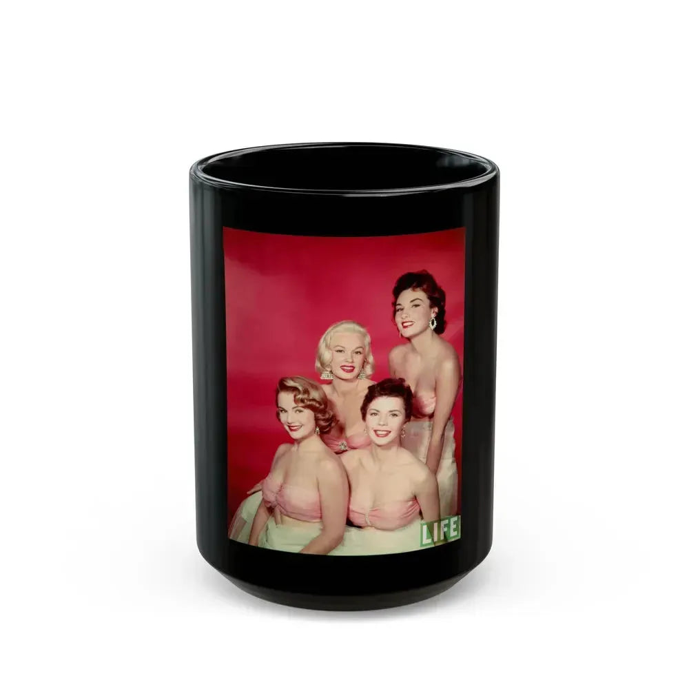 Allison Hayes #111 - Allison with, Mamie Van Doren & 2 Others (Vintage Female Icon) Black Coffee Mug 15oz - Go Mug Yourself