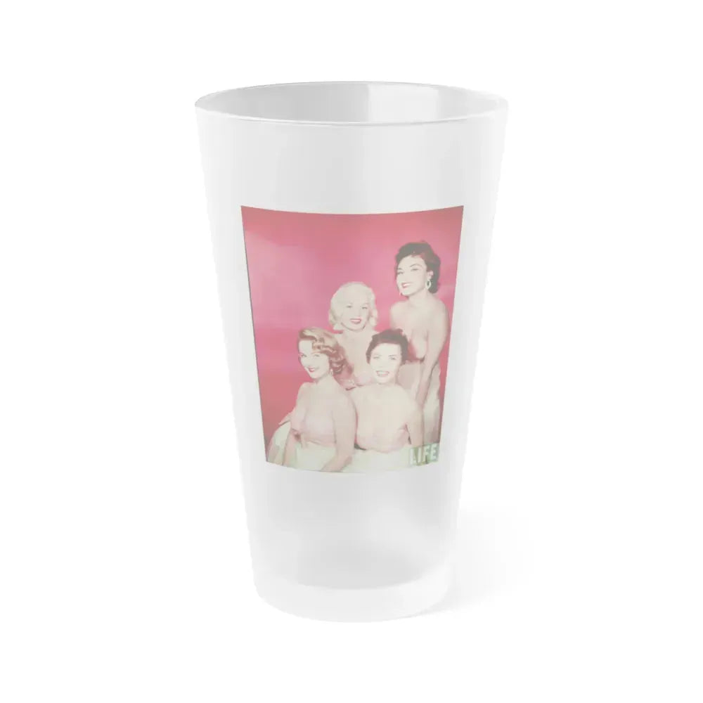 Allison Hayes #111 - Allison with, Mamie Van Doren & 2 Others (Vintage Female Icon) Frosted Pint Glass 16oz 16oz Frosted - Go Mug Yourself