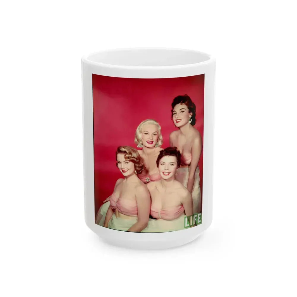 Allison Hayes #111 - Allison with, Mamie Van Doren & 2 Others (Vintage Female Icon) White Coffee Mug 15oz - Go Mug Yourself