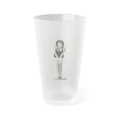 Allison Hayes #123 - Vintage 8x10 B&W Full Body Swimsuit Cheesecake Photo 2 (Vintage Female Icon) Frosted Pint Glass 16oz 16oz Frosted - Go Mug Yourself