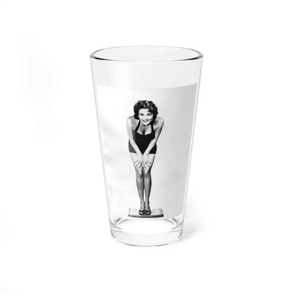 Allison Hayes #123 - Vintage 8x10 B&W Full Body Swimsuit Cheesecake Photo (Vintage Female Icon) Pint Glass 16oz 16oz - Go Mug Yourself