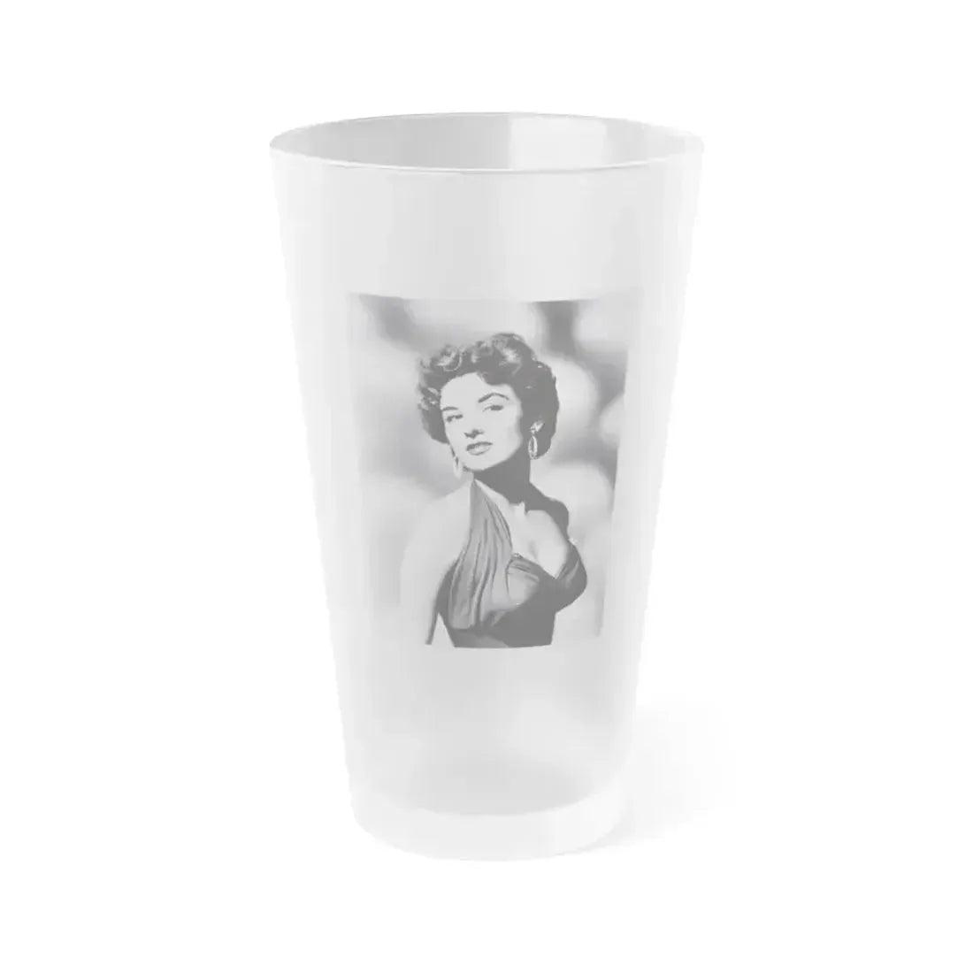 Allison Hayes #13 - 8x10 B&W  Waist to Head Glamour Shot from Original Photo or Negative (Vintage Female Icon) Frosted Pint Glass 16oz 16oz Frosted - Go Mug Yourself