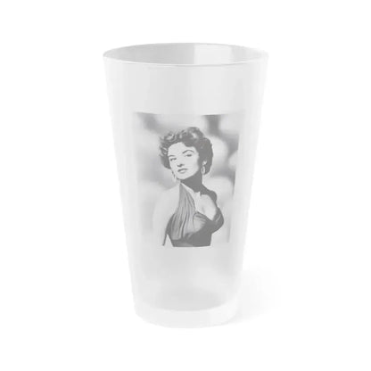 Allison Hayes #13 - 8x10 B&W  Waist to Head Glamour Shot from Original Photo or Negative (Vintage Female Icon) Frosted Pint Glass 16oz 16oz Frosted - Go Mug Yourself