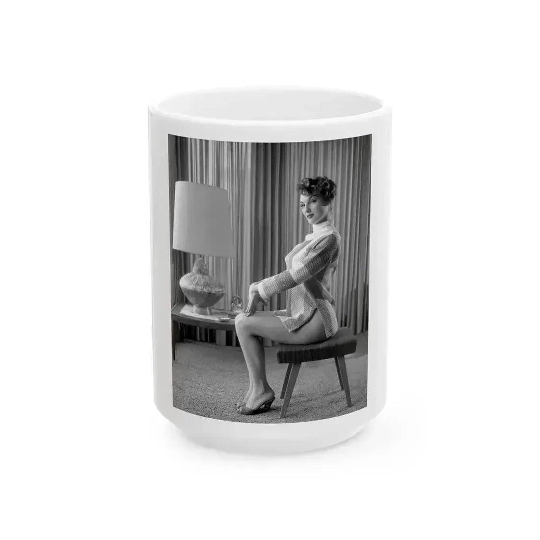 Allison Hayes #140 (Vintage Female Icon) White Coffee Mug 15oz - Go Mug Yourself